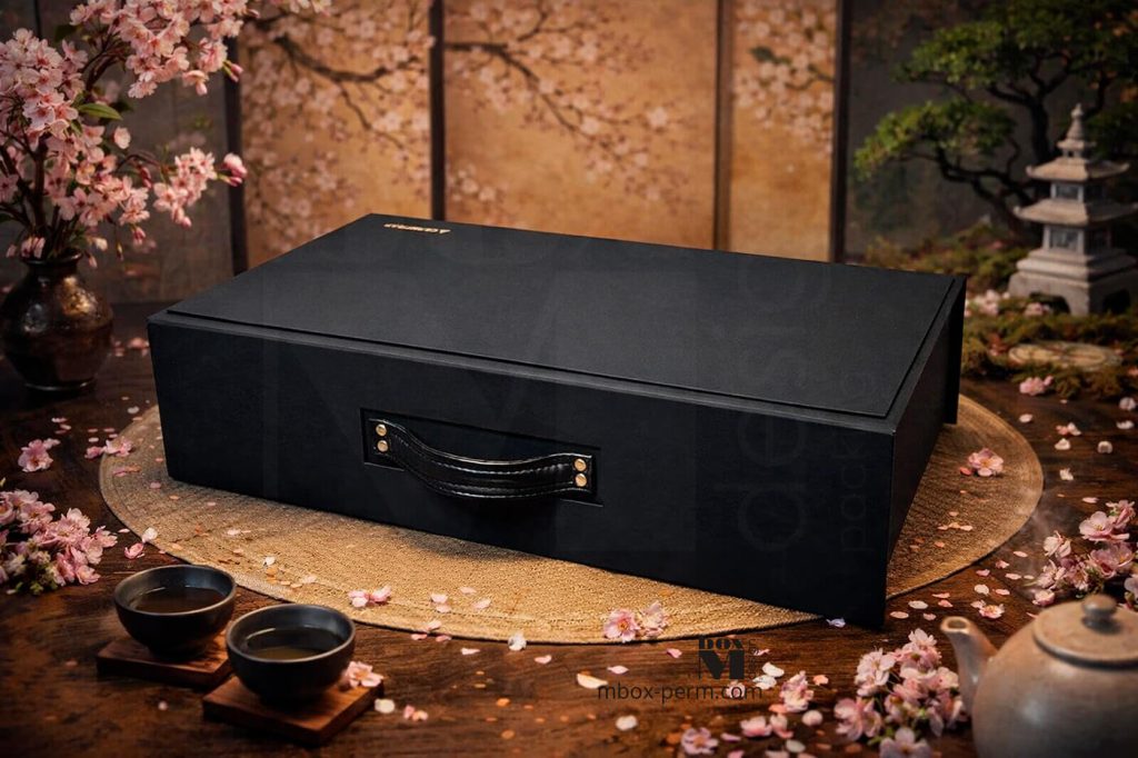 Минималистичная упаковка для чайного сервиза от типографии M-box